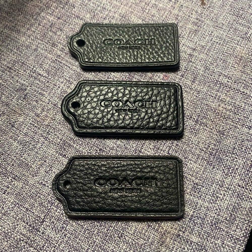 Coach Textured Black Leather Tags